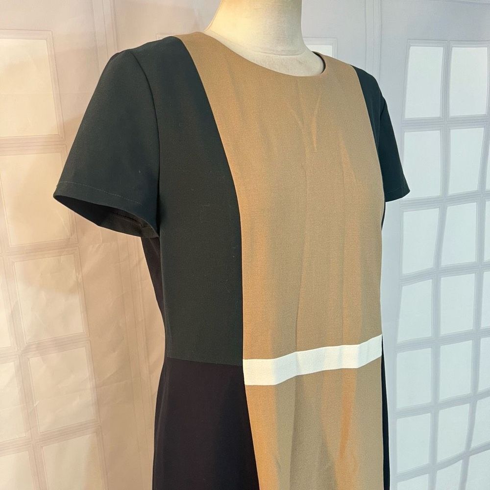 Boss Hugo Boss short sleeve colorblock business professional sheath dress sz 10 - Picture 2 of 11